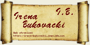 Irena Bukovački vizit kartica